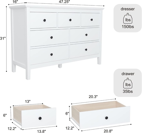 white 7 drawer modern dresser with solid wood legs white 7 drawer modern dresser with solid wood legs