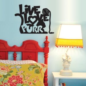 live, love, purr metal wall art/decor