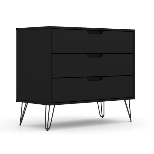 modern scandinavian style bedroom 3 drawer dresser in black wood modern scandinavian style bedroom 3 drawer dresser in black wood