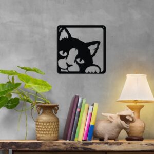 peeking kitty metal wall art/decor