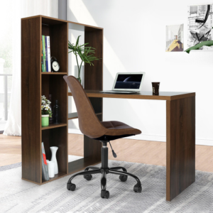 home office study room desk l shape desktop with shelves