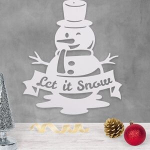 let it snow snowman metal wall art/decor